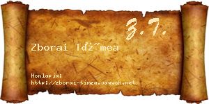 Zborai Tímea névjegykártya